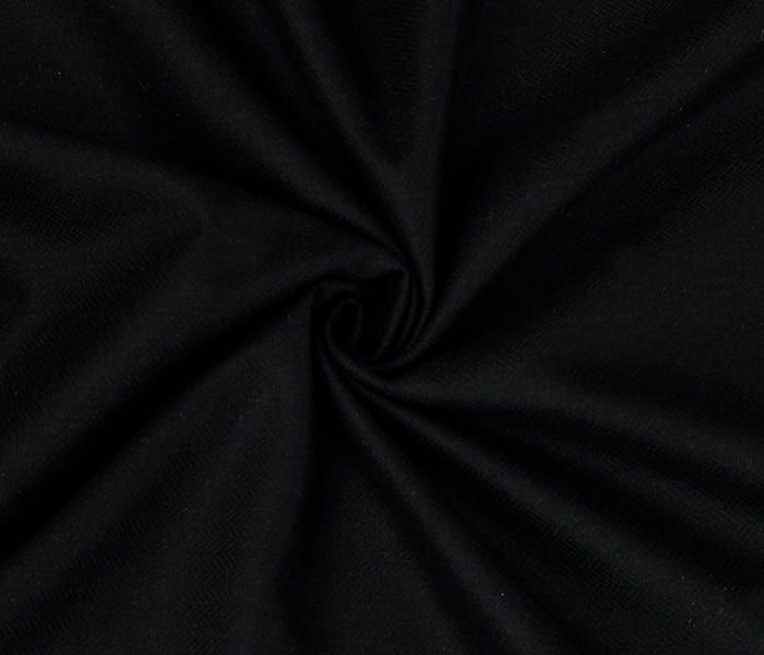 Black Herringbone Wool Suit Fabric