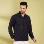 Buy Black Herringbone Shacket