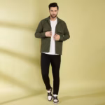 Olive Shacket with Two Flap